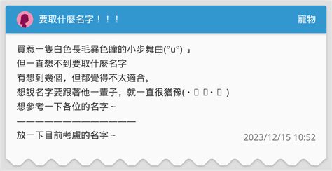 名字要取什麼